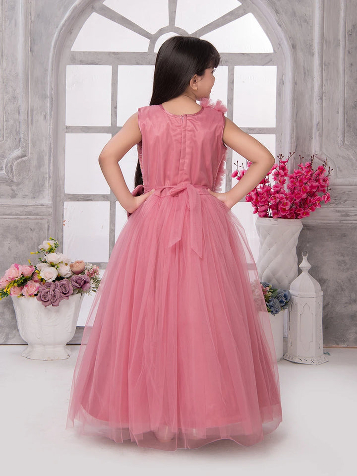 Stunning Pink Anarkali Gown | Net Fabric with Sequins & Lace Work
