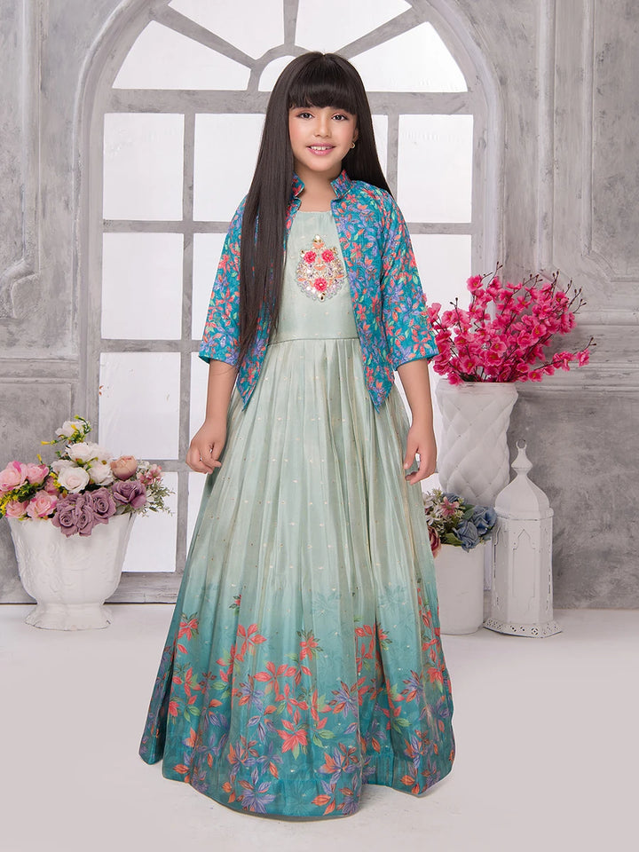 Baby Anarkali Dress | Trendy Gown with Embellished Jacket