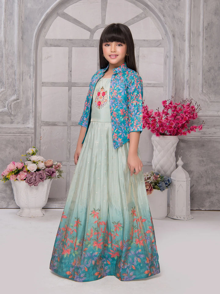 Baby Anarkali Dress | Trendy Gown with Embellished Jacket