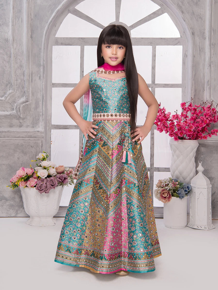 Vibrant Printed Lehenga Choli for Kids | Festive Look for Girls