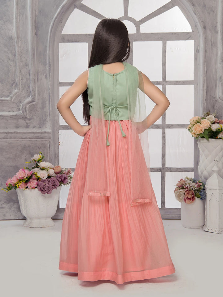 Stylish Kids Peach Lehenga | Ethnic Wear with Dupatta