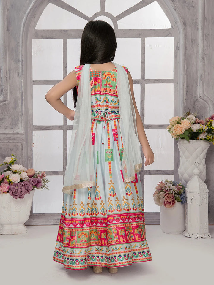 Sky-Blue Tissue Lehenga Choli | Perfect for Festive Celebrations