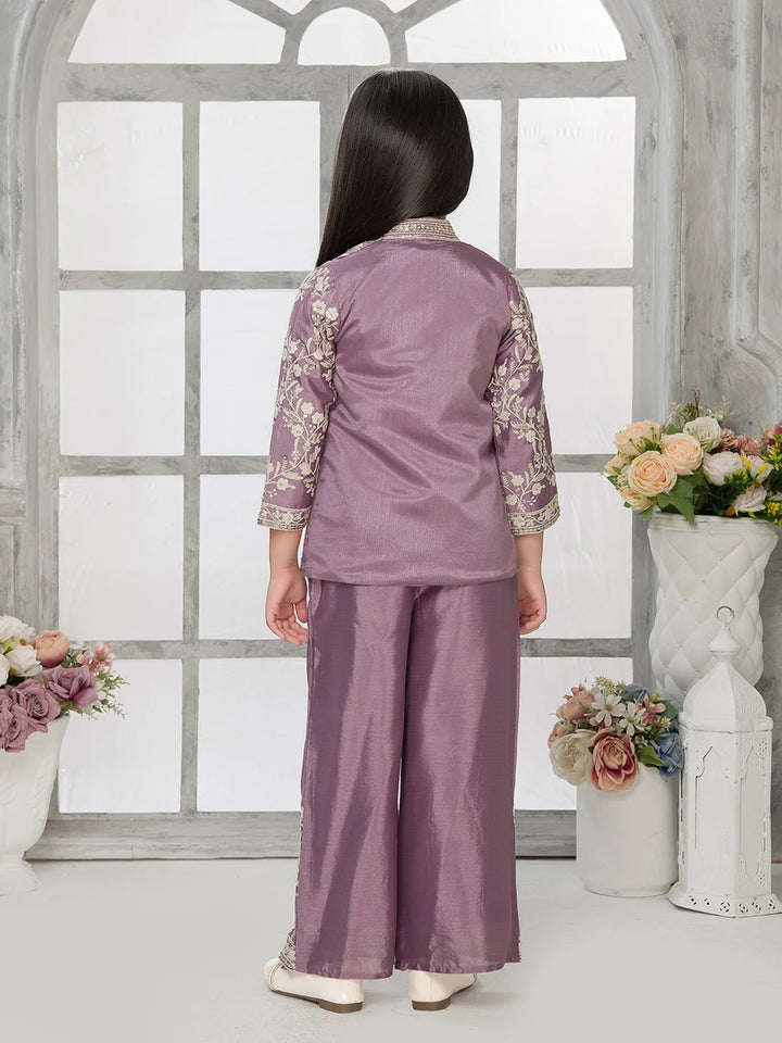 Stylish Palazzo Set for Girls | Embroidered Jacket & Pant Combo