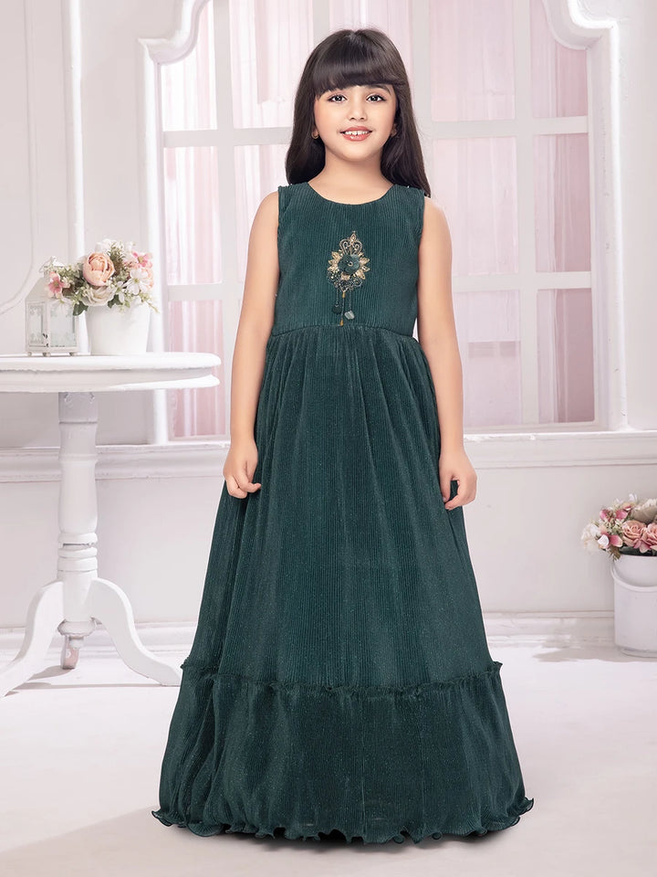 Green Printed Gown With Jacket | Modern & Stylish Women’s Fashion