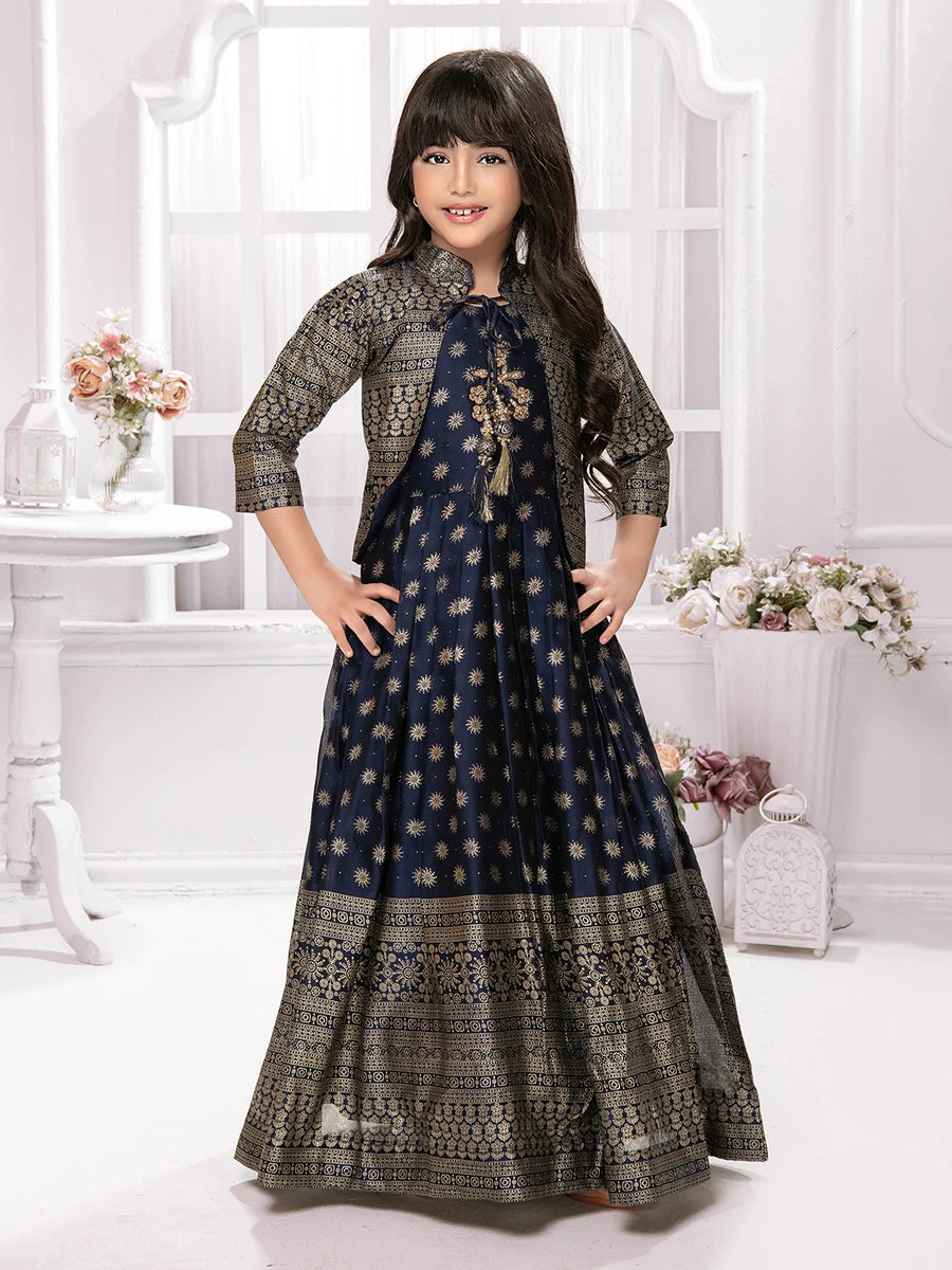 Modern Georgette Anarkali Gown | Stunning Flared Dress with Jacket