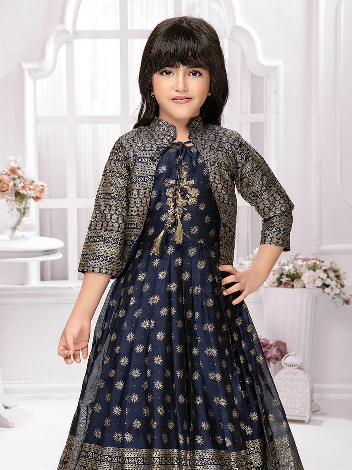 Modern Georgette Anarkali Gown | Stunning Flared Dress with Jacket