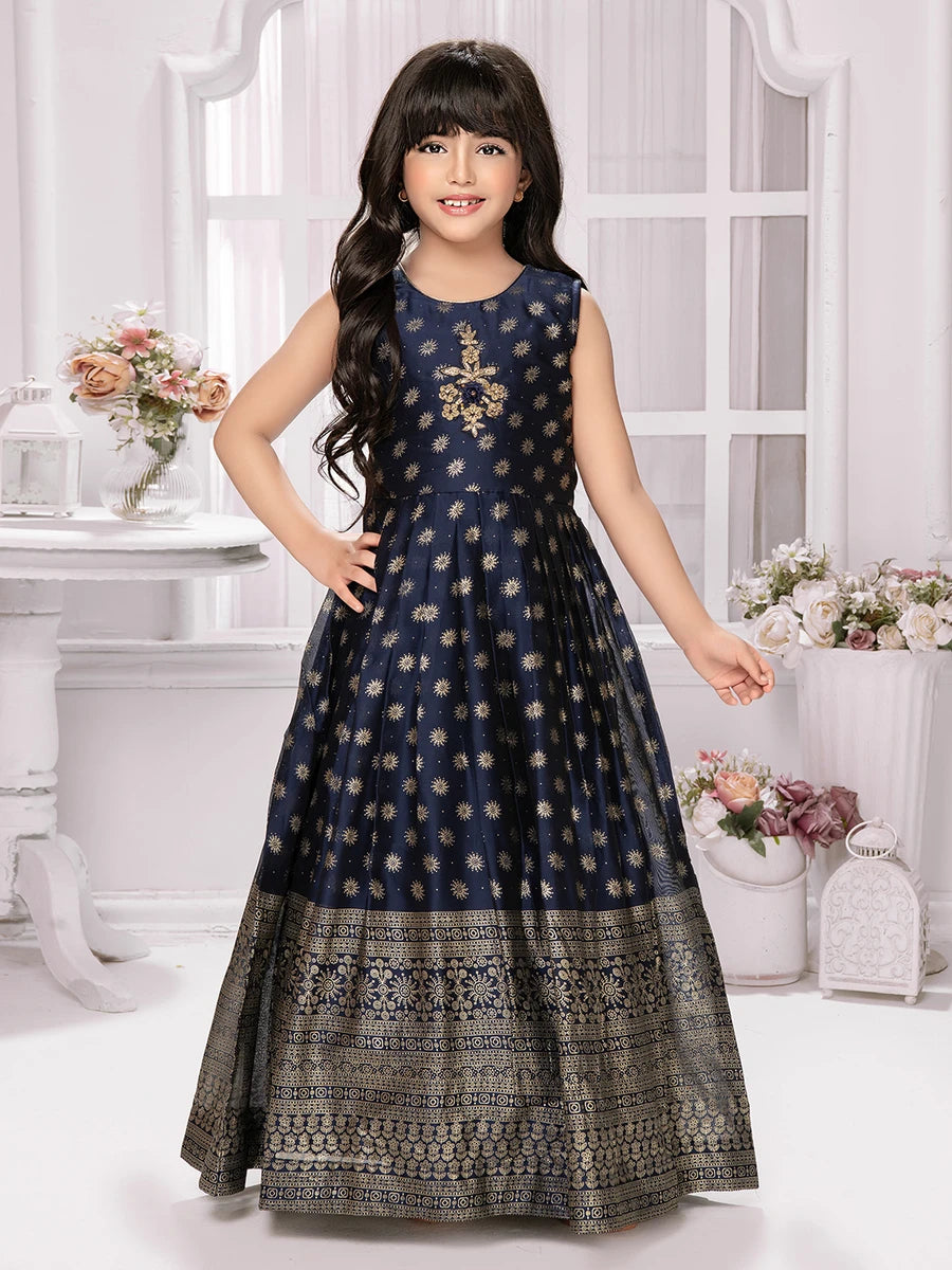 Modern Georgette Anarkali Gown | Stunning Flared Dress with Jacket