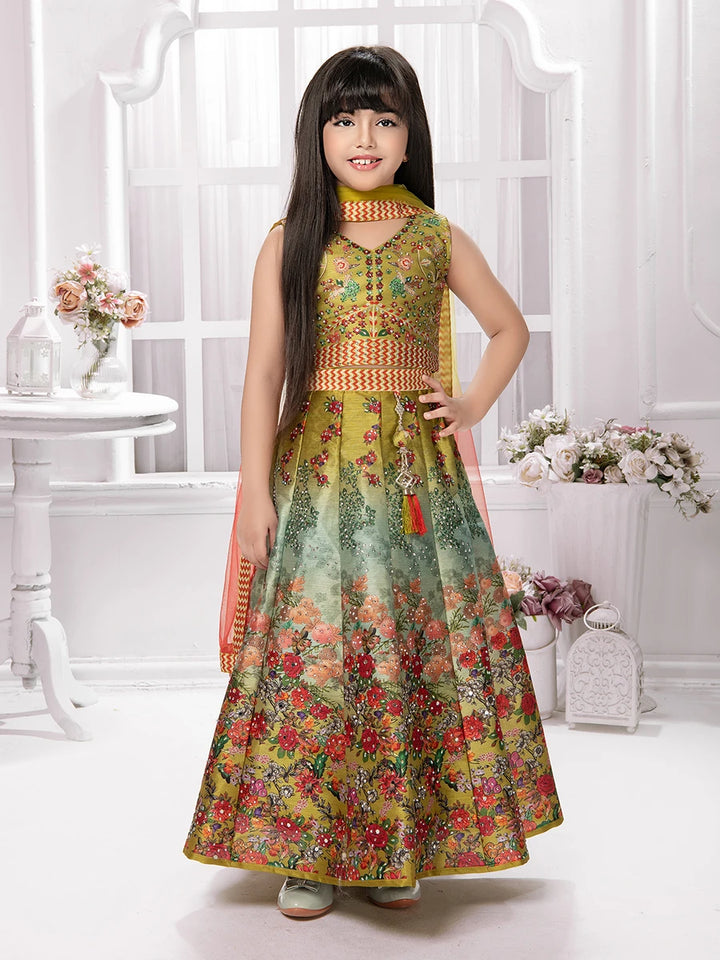 Trendy Kids Lehenga Choli | Multicolor Printed Party Wear