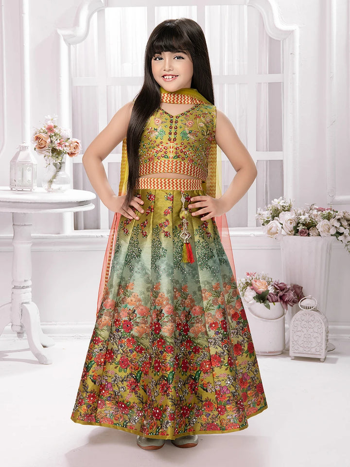 Trendy Kids Lehenga Choli | Multicolor Printed Party Wear