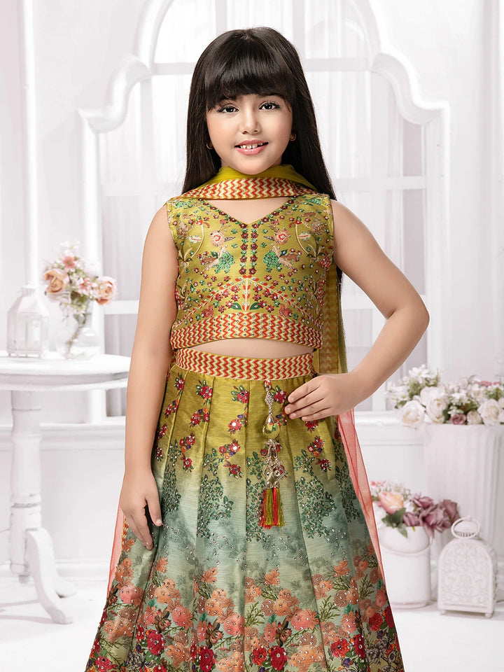 Trendy Kids Lehenga Choli | Multicolor Printed Party Wear