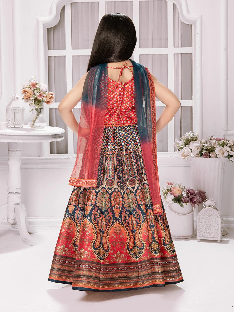 Stunning Printed Embellished Lehenga for Kids | Festive Outfit Collection