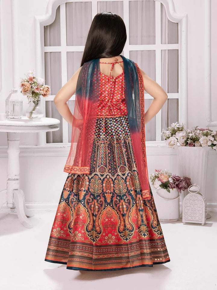 Stunning Printed Embellished Lehenga for Kids | Festive Outfit Collection