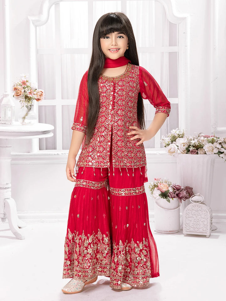 Designer Silk Sharara Set | Trendy Festive Outfit for Girls