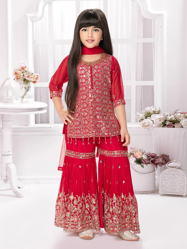 Designer Silk Sharara Set | Trendy Festive Outfit for Girls