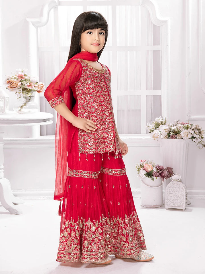 Designer Silk Sharara Set | Trendy Festive Outfit for Girls