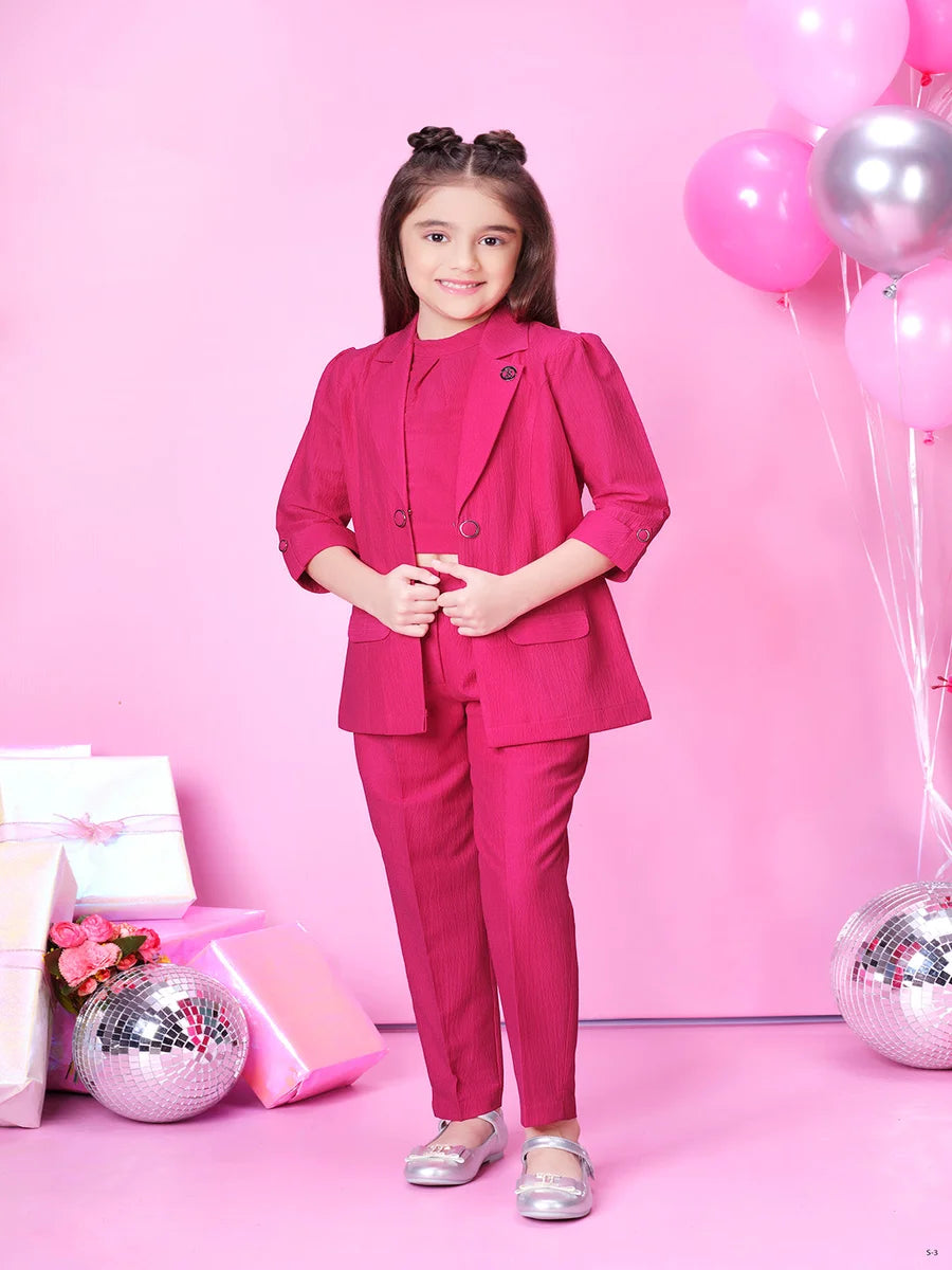 Bright Pink Pant Set | Stylish Pant & Top for Girls