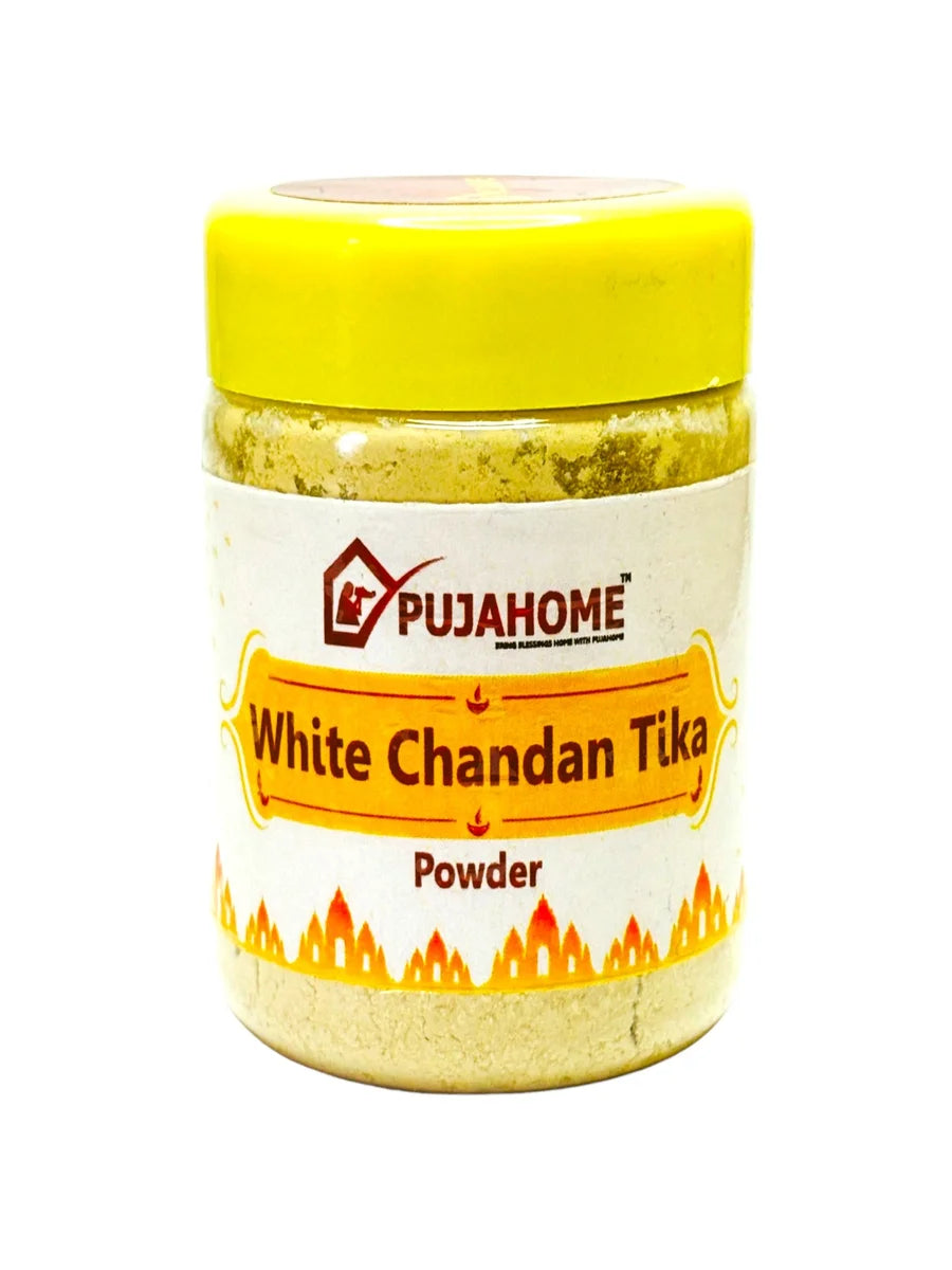 Premium White Chandan Tika Powder 50 Gram Box