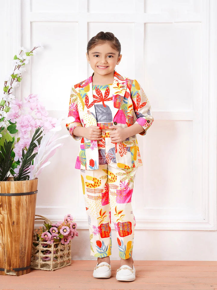 Premium Casual Kids Cream Linen Pant Set | Latest Trendy Pant Set Collection