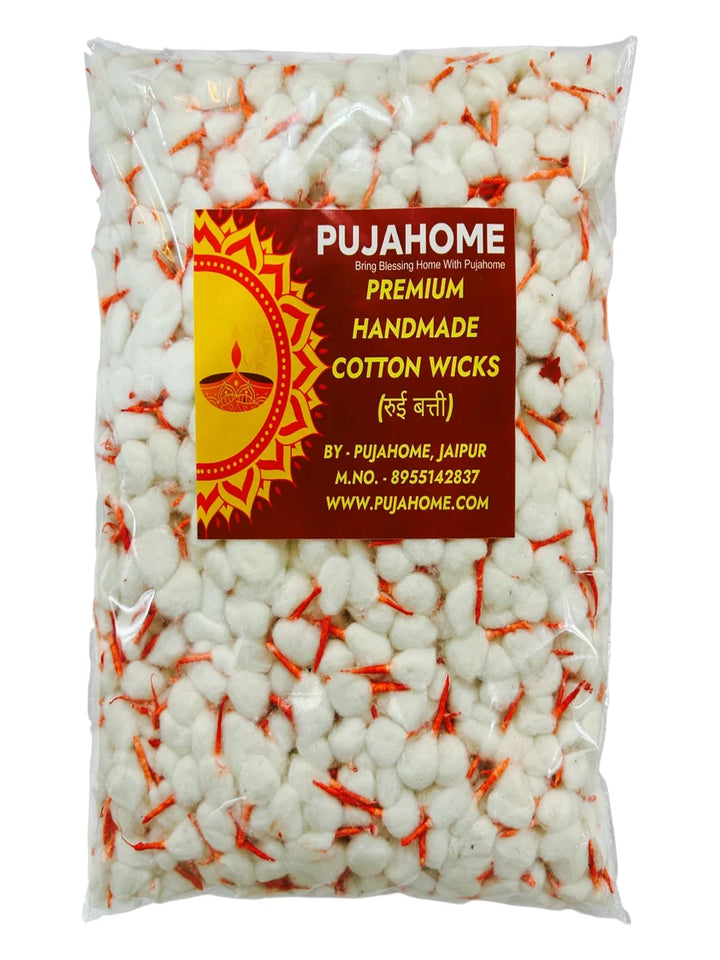 Round Cotton Wicks/Diya Batti With Kesar Tip Pack of 2100