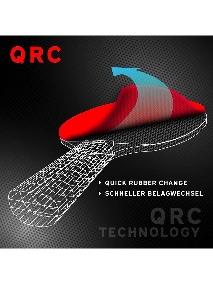 DONIC Carbotec 7000 All-Rounder Table Tennis Racket: Powerful Carbon Blade and Liga-QRC Rubber for Intermediate Players