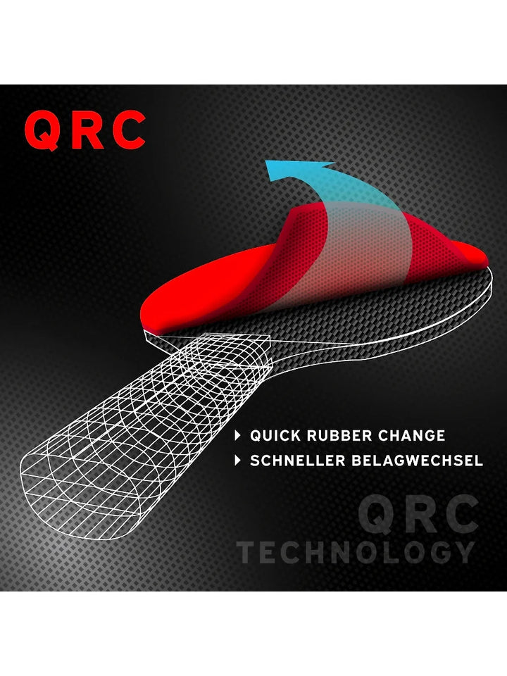 DONIC Carbotec 7000 All-Rounder Table Tennis Racket: Powerful Carbon Blade and Liga-QRC Rubber for Intermediate Players