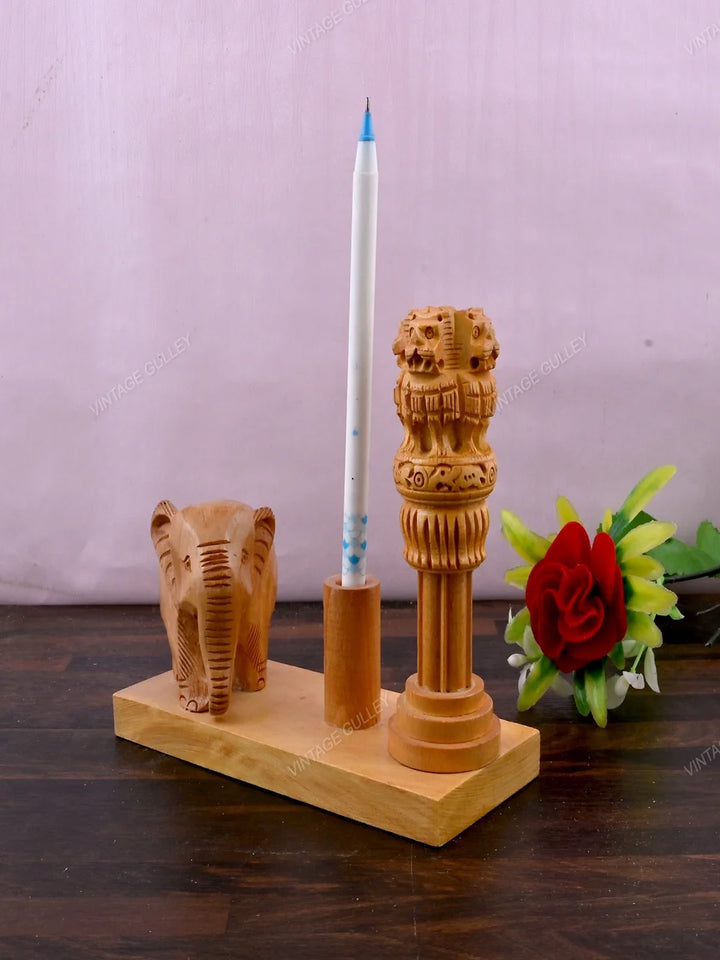 Wooden Pen Stand | Elegant Design for Gifts and Office Use