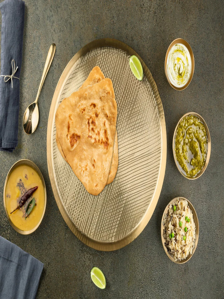 Traditional Kansa Dinner Set 6 Pcs | Pure Bronze Thali Set for Healthy Dining