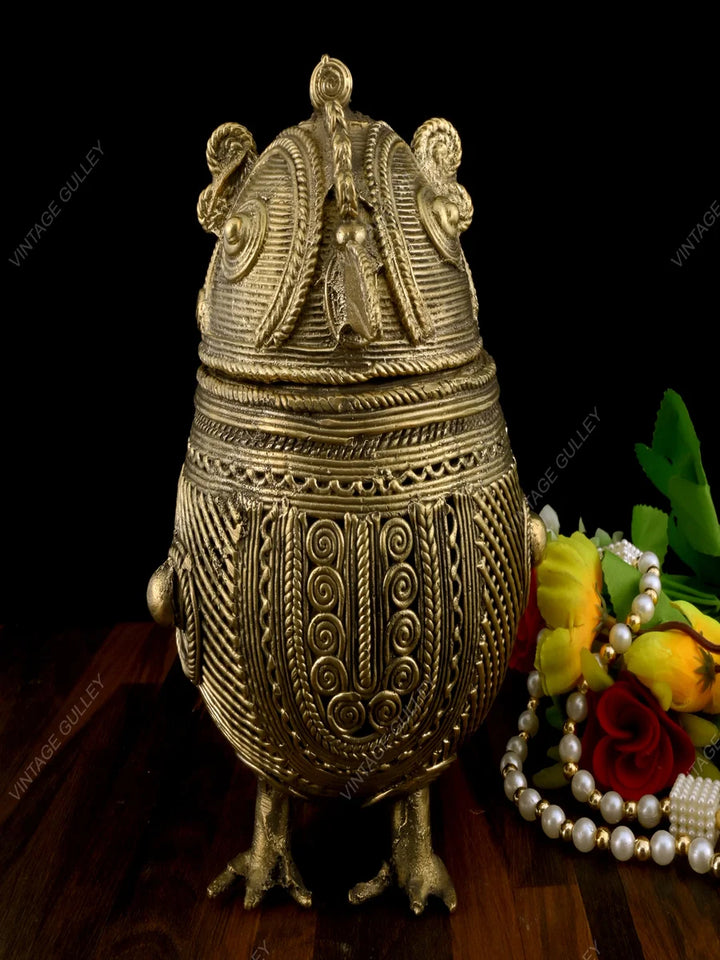 Dhokra Owl Jewellery Box | Handmade Decorative Storage for Knick Knacks