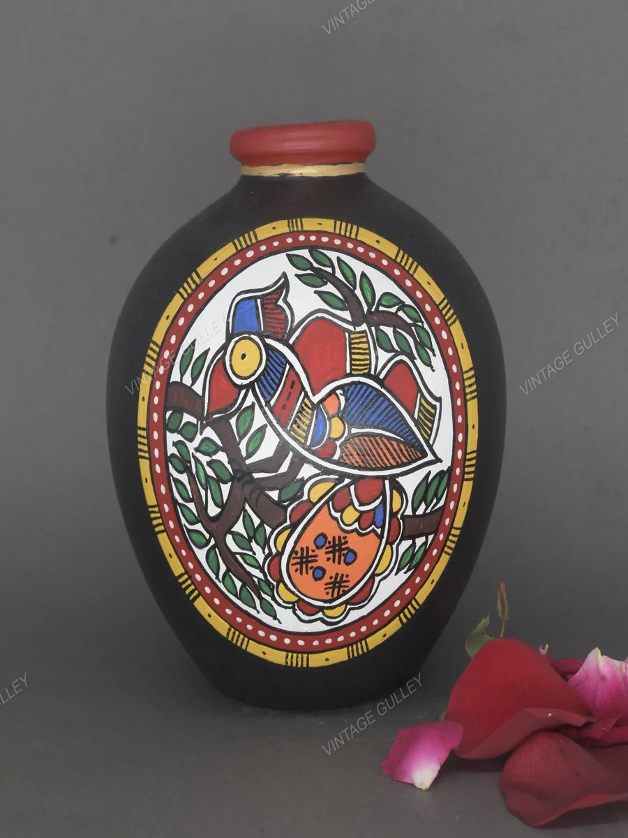 Handmade Terracotta Pots | Ethnic Decor with Warli Art for Home Accent