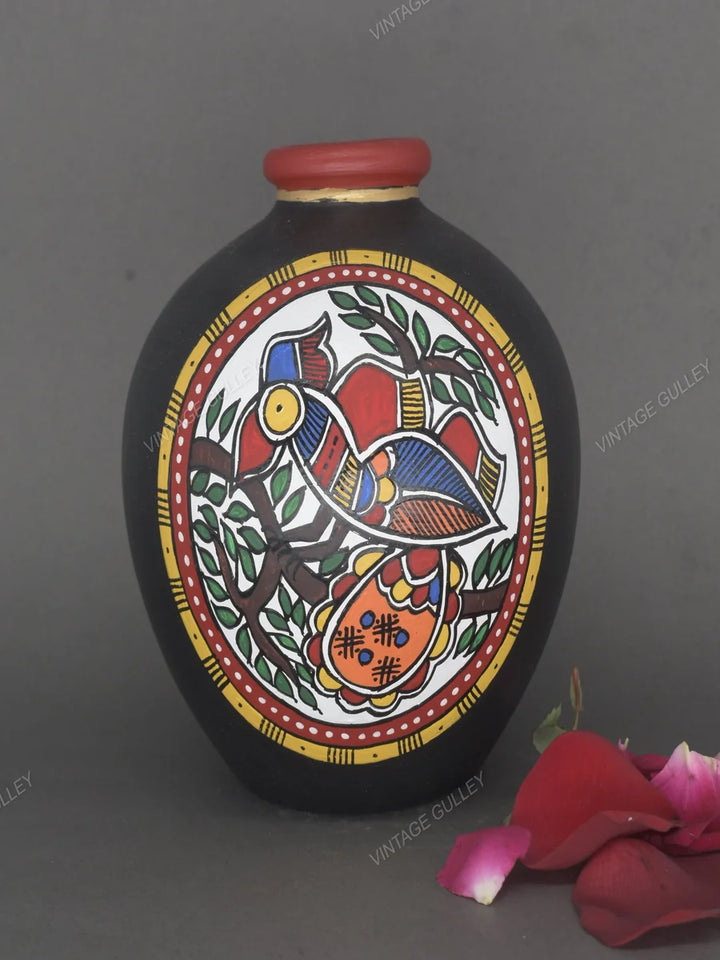 Handmade Terracotta Pots | Ethnic Decor with Warli Art for Home Accent