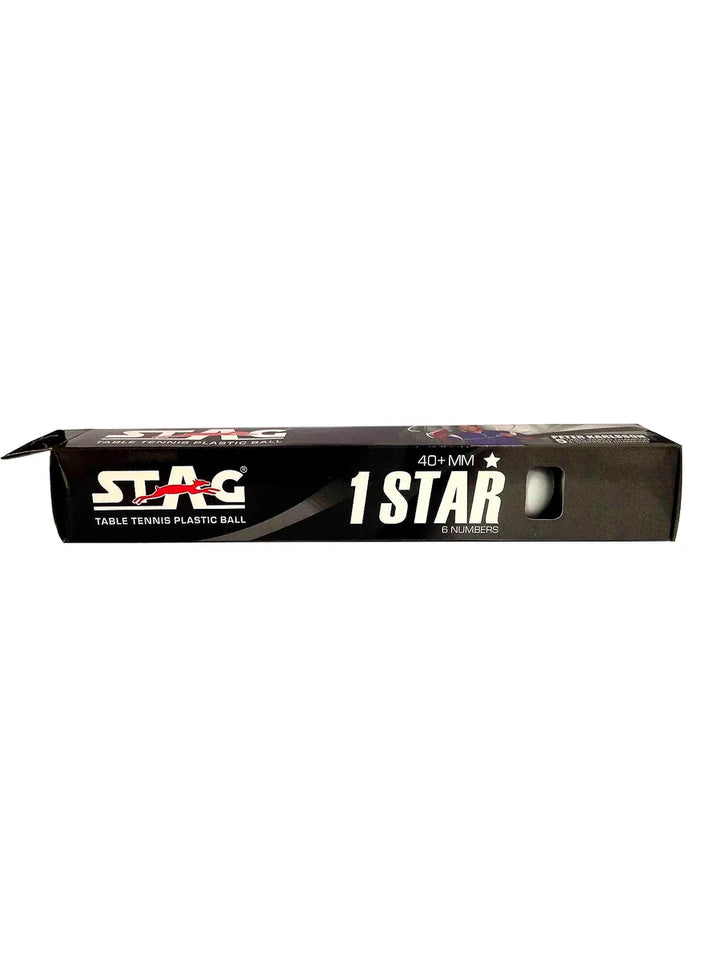 STAG One Star Plastic Table Tennis Ball (Pack of 6 - White)