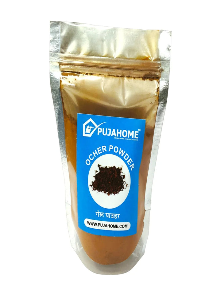 Natural Geru Mitti, Red Ocher Powder for Skin, Rangoli, Home Painting, Pooja