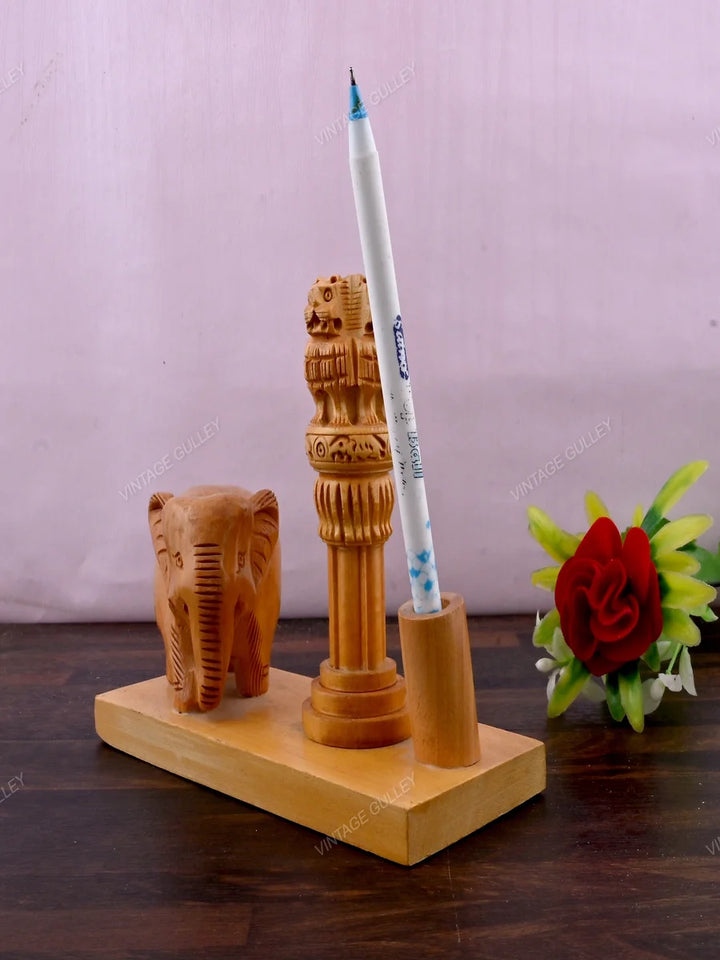 Wooden Pen Stand | Elegant Office Organizer & Perfect Gift for Occasions