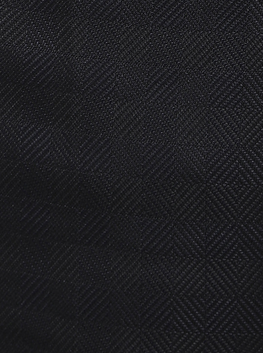 Comfortable Black Jodhpuri Suit for men with mandarin collar design.