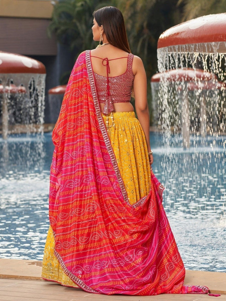 Vibrant Yellow Lehenga Choli | Perfect for Weddings & Receptions - ZCL - GLP - 8008 - Semi Stitched - YPOD
