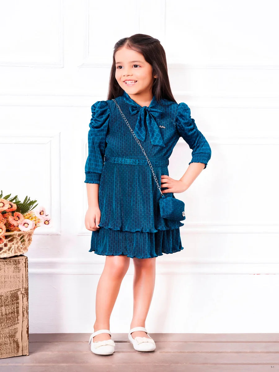Stylish Teal Blue Party Dress for Girls | Best Kids Dresses Collection