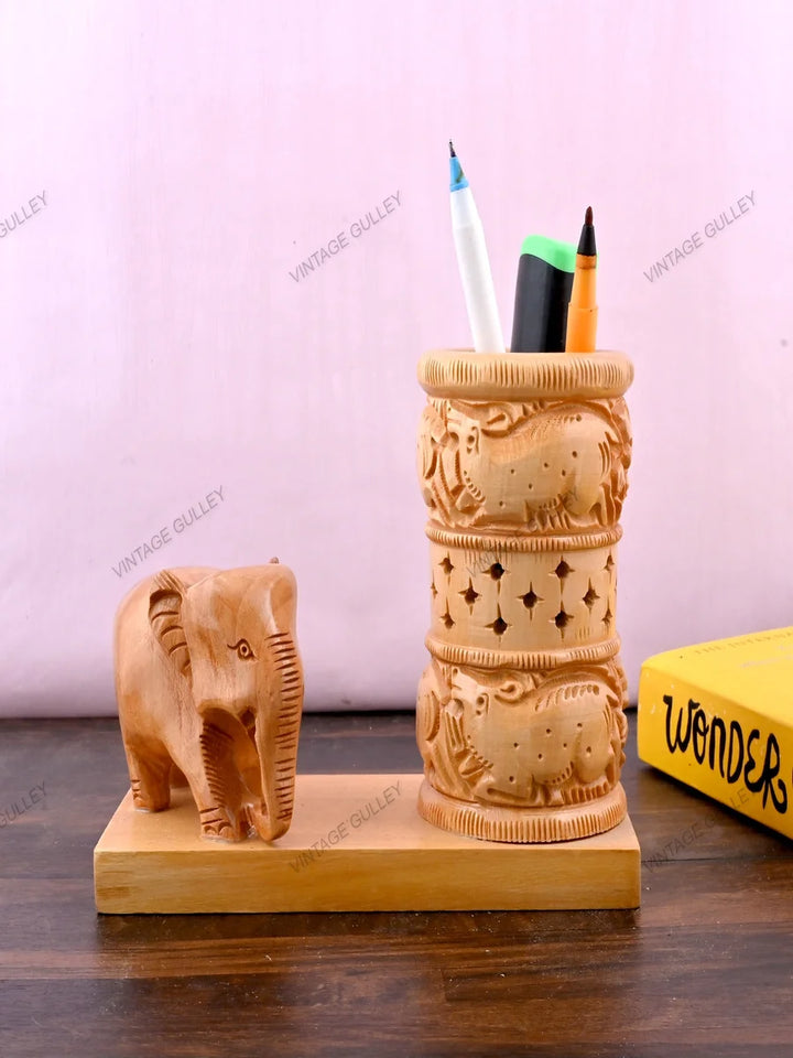 Wooden Pen Stand | Elegant Gift for Anniversaries, Offices & Special Occasions