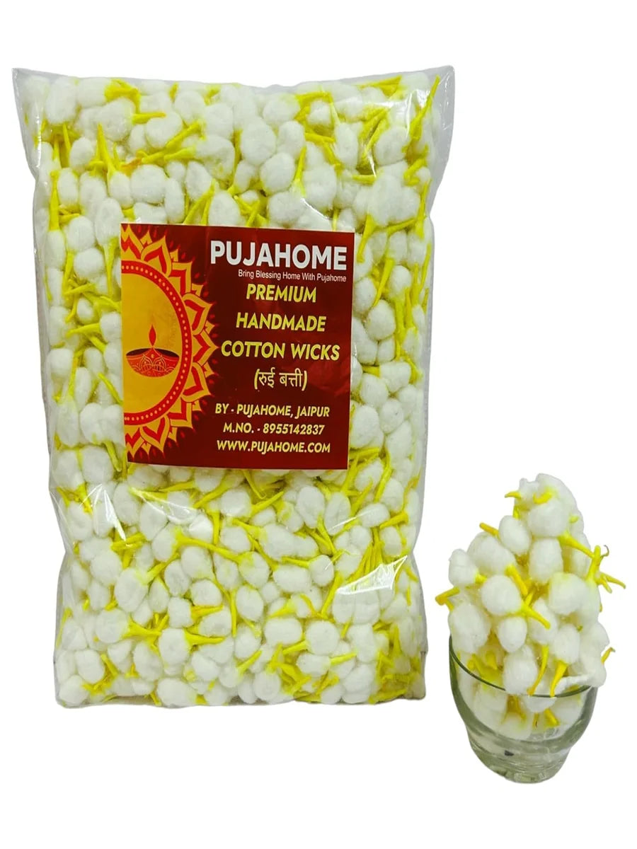 Round Cotton Wicks for Diya With Chandan Tip Pack of 2100 Pieces