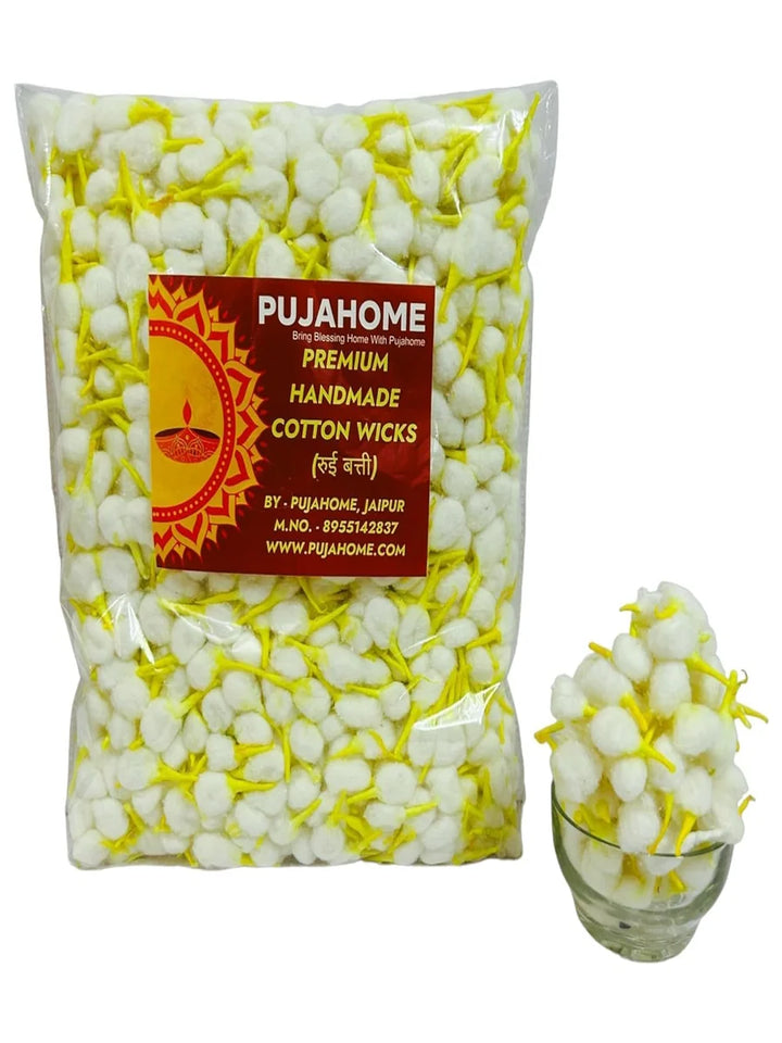 Round Cotton Wicks for Diya With Chandan Tip Pack of 2100 Pieces