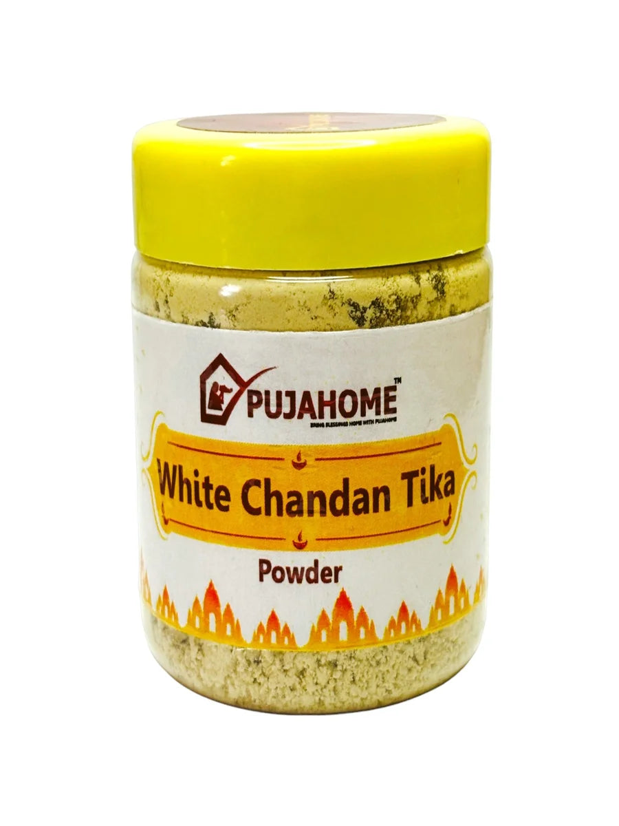 Premium White Chandan Tika Powder 50 Gram Box