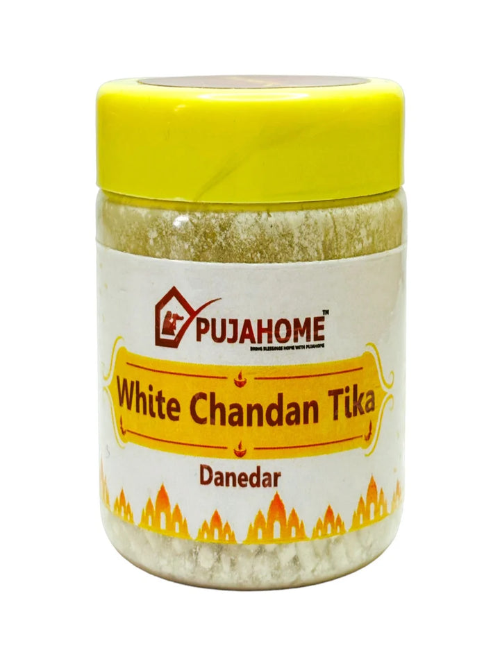 Premium White Chandan Tika Danedar 100 Gram Box