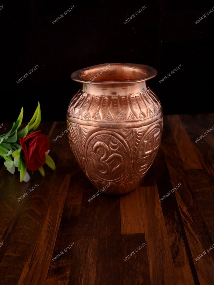 Copper Lota for Rituals | Handcrafted Quality Religious Item 10x10 cm