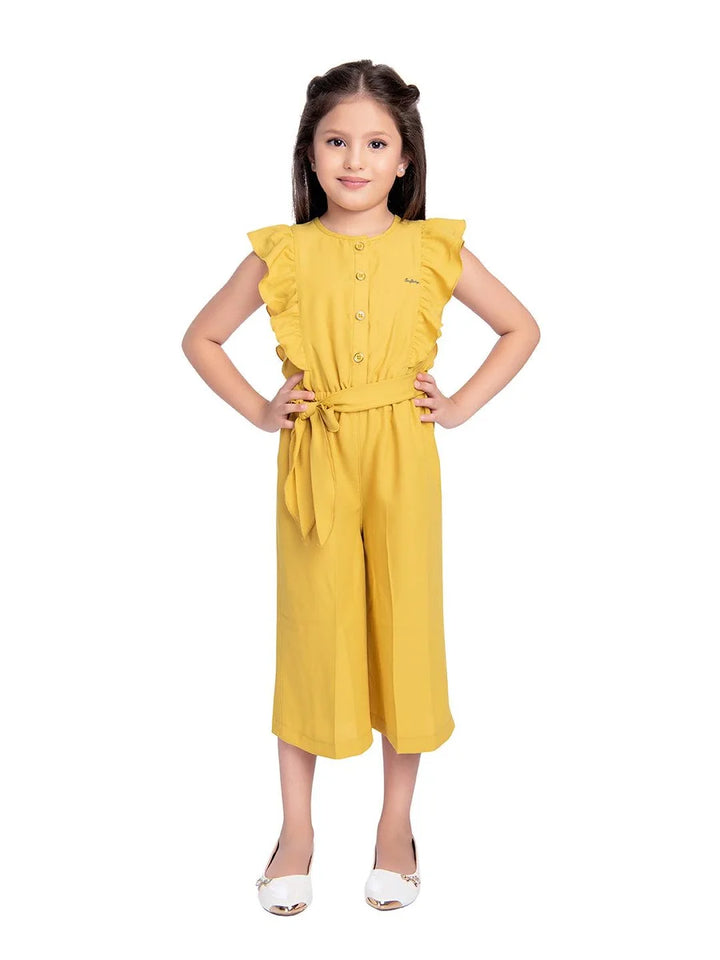 Mustard Linen Jumpsuit for Girls | Casual & Stylish Outfit