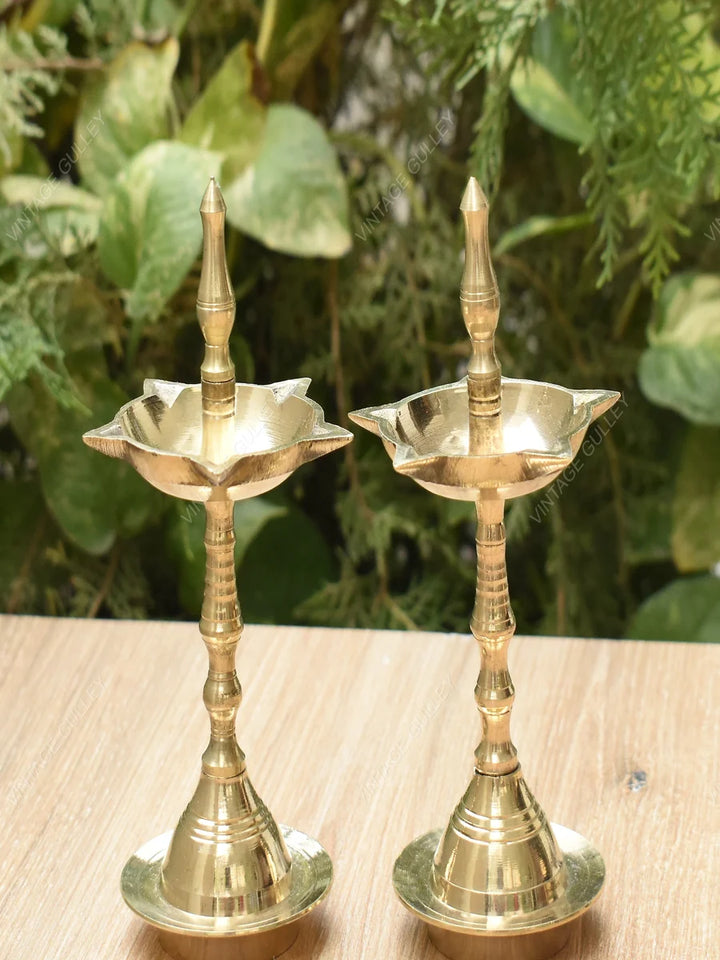 Brass Diya Deepak Stand | Handcrafted Indian Decorative Lighting Piece