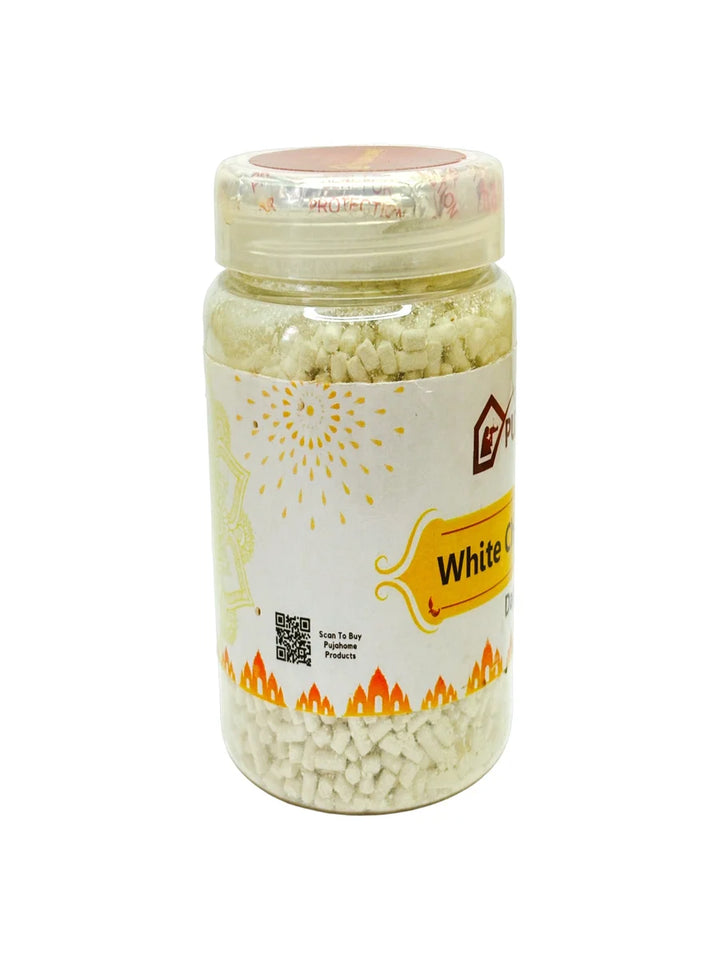 Premium White Chandan Tika Danedar 200 Gram Box
