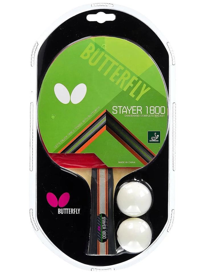 Butterfly Stayer Wood 1800 Shakehand FL Table Tennis Paddle: Genuine Table Tennis Paddle for Intermediate Players