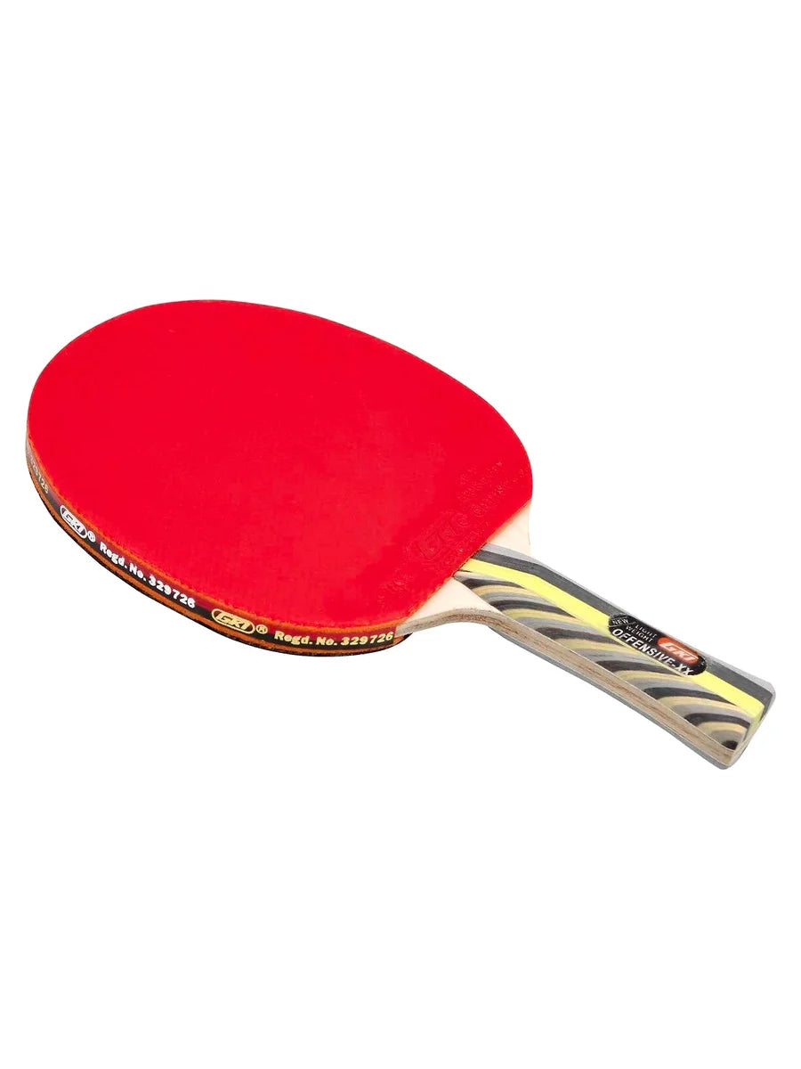 GKI Offensive XX Wooden Table Tennis Bat: Powerful Racket with Ergonomic Grip for Precise and Controlled Shots