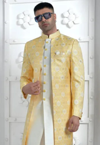 Yellow Luxurious Indo Western Outfit | Grand Celebration Attire