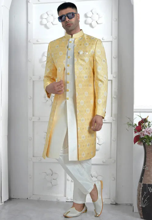 Yellow Luxurious Indo Western Outfit | Grand Celebration Attire