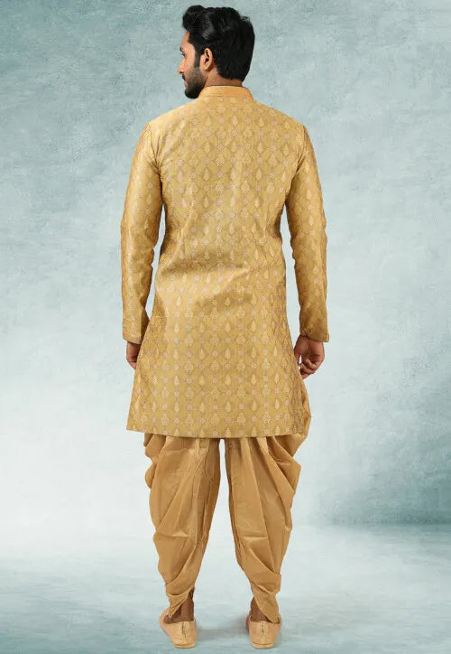 Stylish Gold Indowestern Suit | Stylish Attire for Grand Celebrations